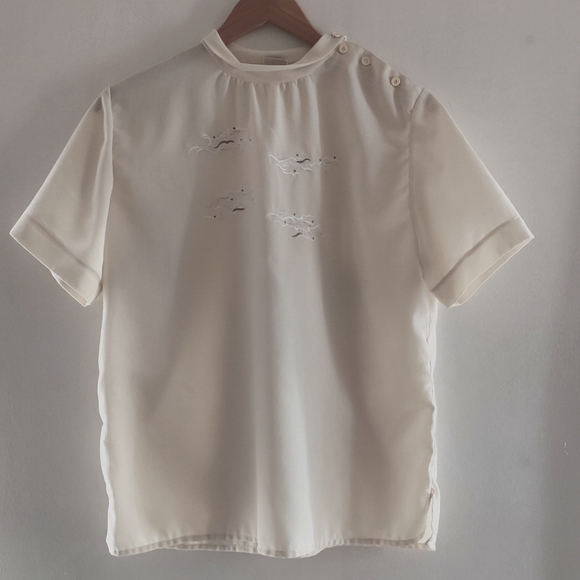 Vintage rollover collar blouse - Picture 9 of 14